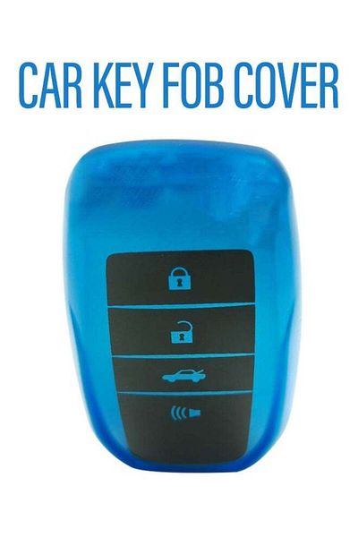 Toyota Land Cruiser 2023 4 Button Remote Key Fob Tpu Case Blue, Car Key Cover, 1 Piece, Durable