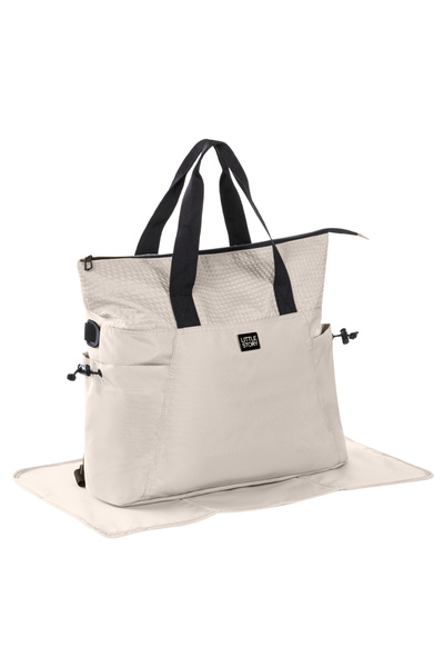 Little Story Mommy Diaper Bag w/ Changing Mat – Beige
