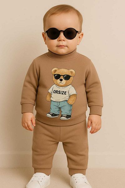 Oz Baby Baby Boy Glasses Teddy Bear Printed Seasonal Suit