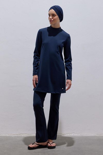KB STUDIO Dark Blue 2-Piece Lycra Hijab Swimsuit Set