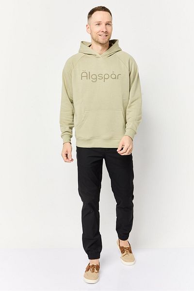 Algspar Men Brand Logo Long Sleeves Hoodie, Light Olive