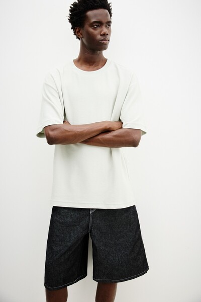 Pull & Bear Kısa kollu yapılı sweatshirt