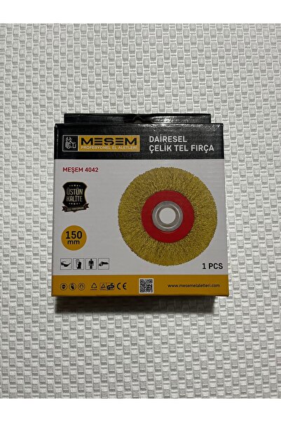 Meşem MEŞEM DAİRESEL ÇELİK TEL FIRÇA 150 MM PRİNÇ YUVARLAK KESİTLİ TEL FIRÇA