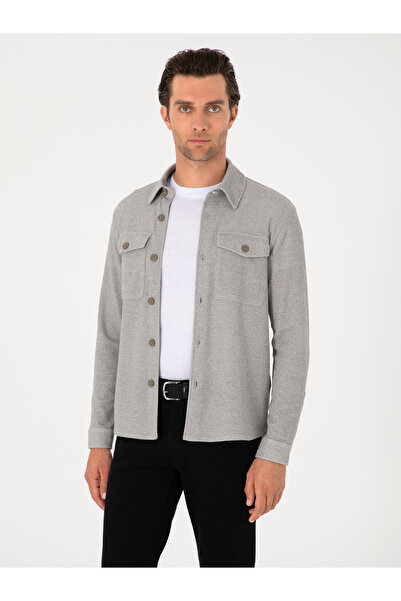 Cacharel Gri Regular Fit Ceket Gömlek 50301594-VR024