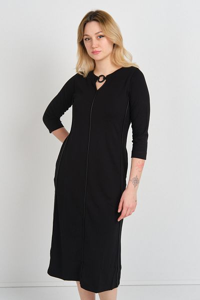 Sistas Women's Collar Detailed Raglan Sleeve Dress 23822 Black