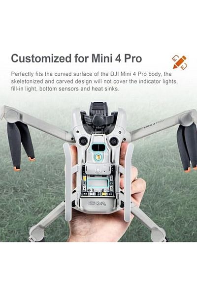 Cesiro Landing Gear for DJI Mini 4 Pro with LED Flash Lights Foldable Leg Protection Kit