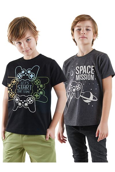 Denokids Start Game Boys 2 Pack T-Shirt