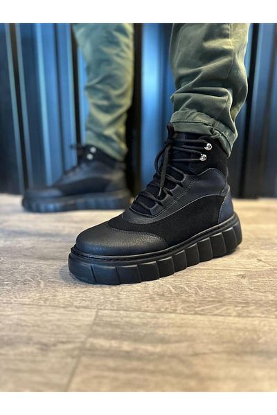 Byshoes Knack high sole boot 104 black (black sole)