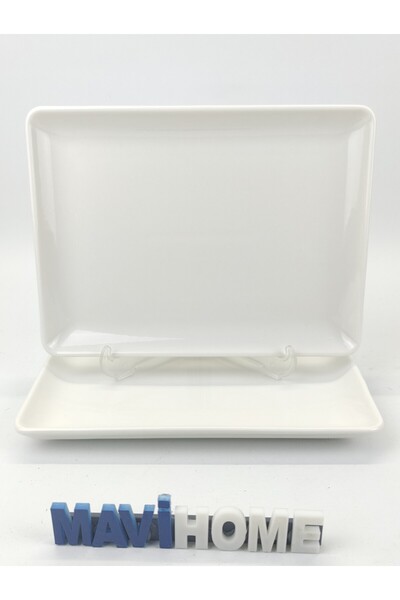 MAViHOME Tan Series 23 X 18 cm Plain Cream Undecorated Boat Plate 2 Li