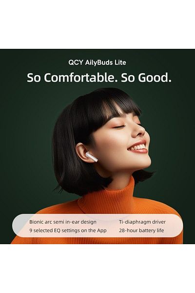 QCY Ailybuds Lite T29 Truly Wireless Earbuds Bionic Arc Design, 5.3 Bluetooth, 28H Battery Life