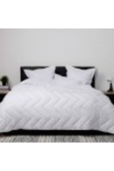 Pucioasa Winter Wool Quilt with Cotton (Damask) Cover 200x215cm, Pucioasa, White