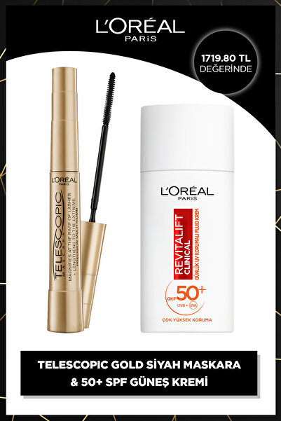 L'Oreal Paris Telescopic Maskara & Revitalift Clinical Spf 50 Günlük Yüksek U...