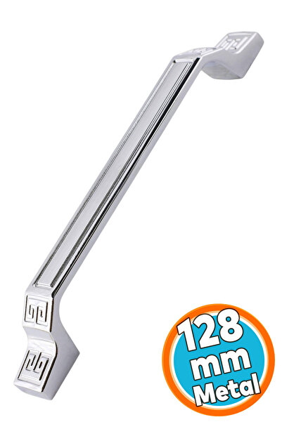 NZB Mobilya Mutfak Dolabı Çekmece Dolap Kulpu Düz Metal Kulpları Kulbu Kulpu (128 MM-12.8 CM) Krom