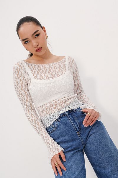 Addax Lacy Transparent Blouse B1778-C1