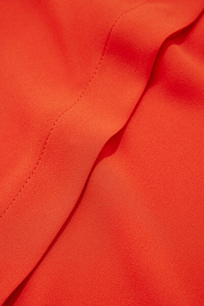 W Collection TURUNCU UZUN KOLLU BLUZ