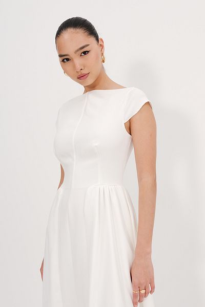 Addax Back Low-Cut Midi Dress E13945-Dk13