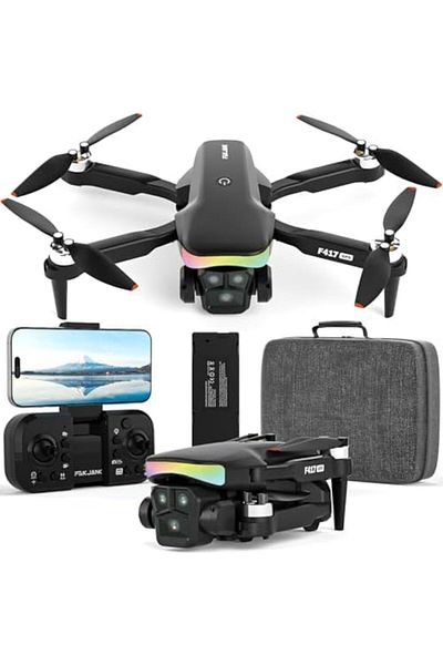 Cesiro F417 GPS Drone with 4K Camera for Adults and Children, RGB LED Light, 90° Electric Adjustable Lens, Dr