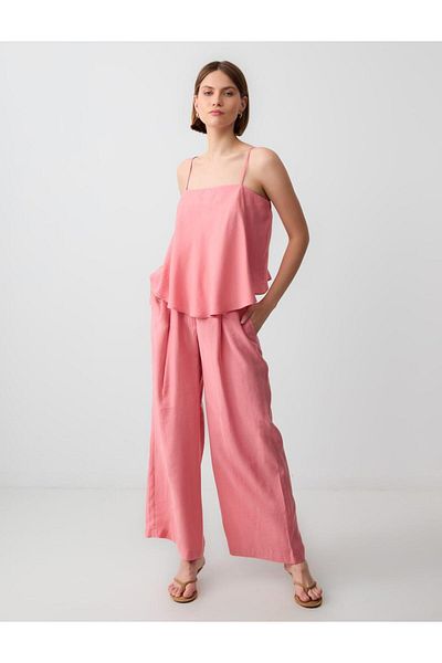 Jimmy Key Pink Relaxed Cut Regular Waist Regular Leg Woven Trousers