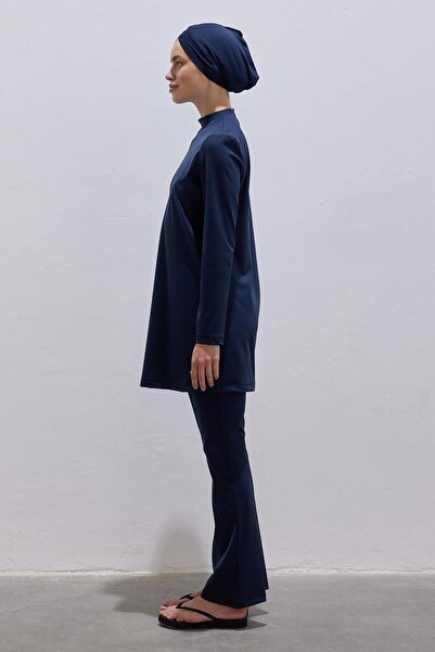 KB STUDIO Dark Blue 2-Piece Lycra Hijab Swimsuit Set