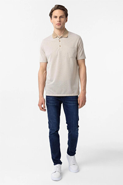 SÜVARİ Μπλουζάκι με γιακά πόλο από βαμβάκι με κανονική τσέπη