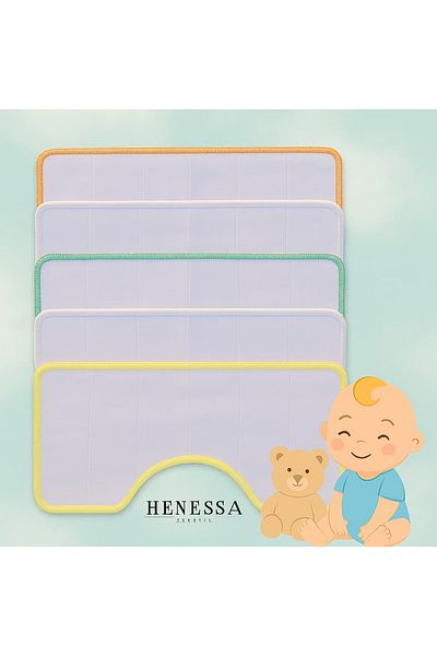 HENESSA TEKSTİL 4-Pack Cotton Fabric Baby Shoulder Diaper Sweat and Drop Diaper