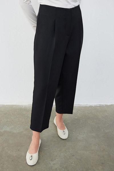 KADRİYE BAŞTÜRK High Waist Clamp Detailed Trousers Black