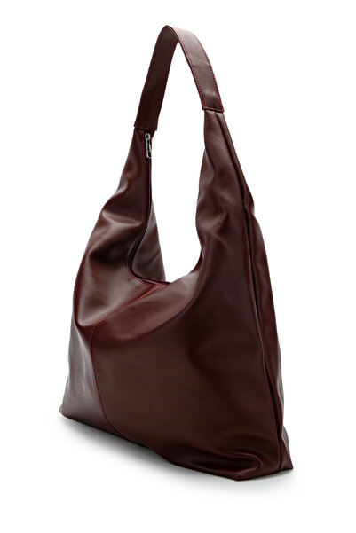 minebag Casual Milan Plain Women's Shoulder Bag Claret Red