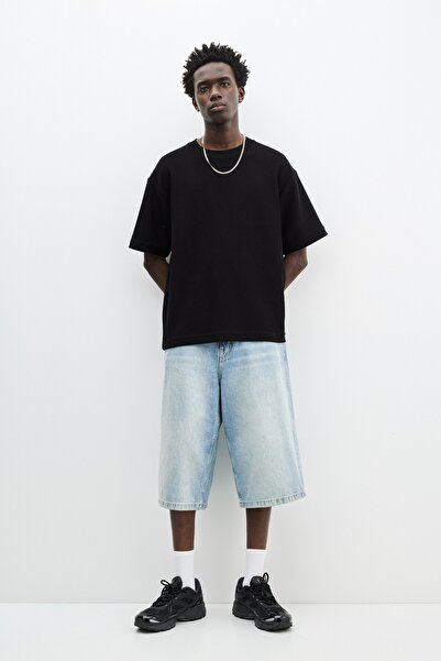 Pull & Bear Kısa kollu yapılı sweatshirt