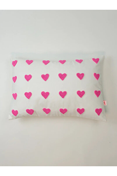 Galia Tasarım Mini Hearts - Rectangular Punch Throw Pillow - Pink