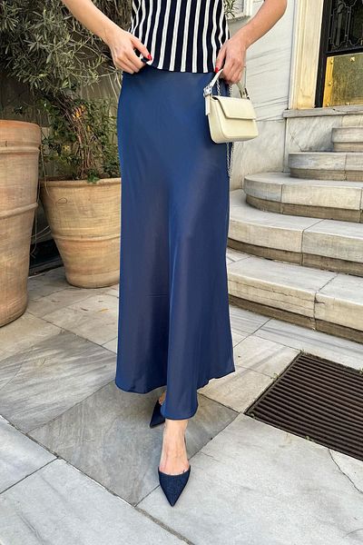 QİMYA BUTİK Fustă Maxi damă Satin MAGARDE - Talie elastică