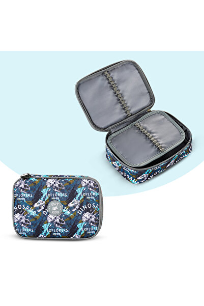 Eazy Kids 18" Set of 8 Trolley Backpack w/ Lunch Bag and Pencil Case-T Rex