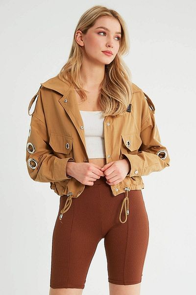 Robin Women's Oversize Coat with Large Eyelets on the Sleeves