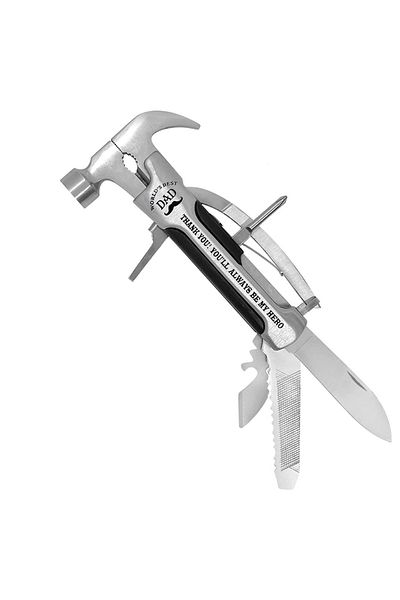 OEM Multifunctional tool Hammer, 12 in 1, Best Dad, semi-professional, silver/black