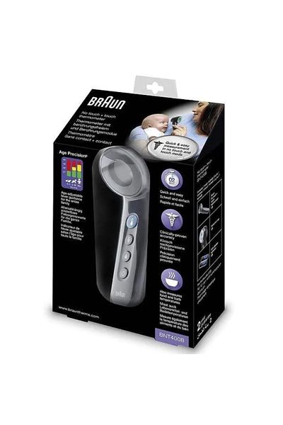 Braun Thermometer | 3-in-1 | Forehead | No Touch | BNT400B | Black Color