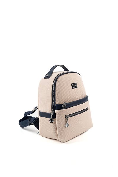 Silver Polo Ασημί & Polo Beige - Γυναικείο σακίδιο πλάτης Laci SP1061