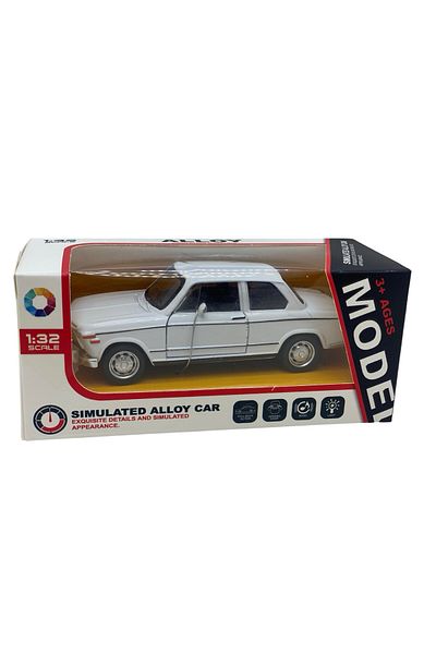 JPT White BMW 3 Series, 1977, 1:32 metal model, lights, sound