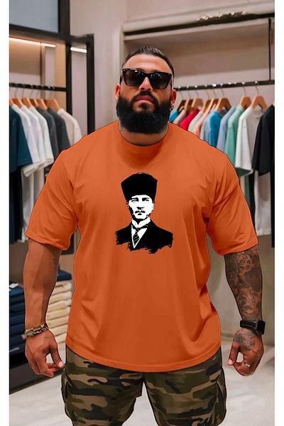 BENROMA 1 T-Shirt Gift for Purchases of 6 or More in the Cart - Atatürk Printed Oversize Unisex T-Shirt