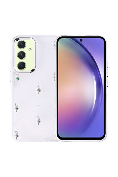 Ahlttiba حافظة متوافقة مع هاتف سامسونج جالاكسي A54، غطاء عمود شفاف فضي مع تصميم وسادة هوائية