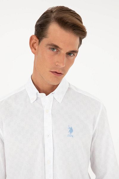 U.S. Polo Assn. Πόλο Ασν. Ανδρικό πουκάμισο CIHA γαλάζιο 1831122