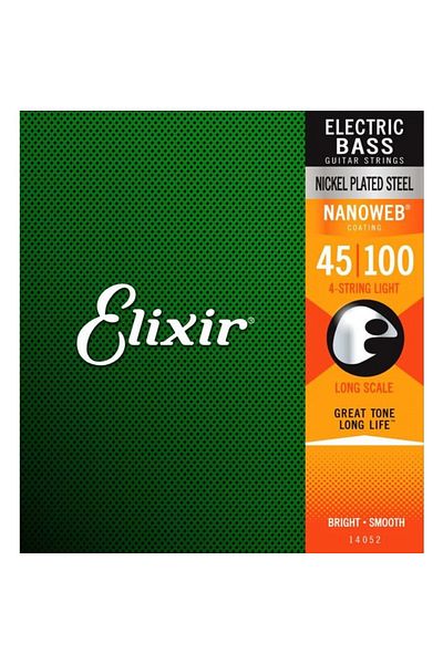 Elixir 14052 سلسلة جيتار باس 4 أوتار من نانو ويب لايت (45-100)