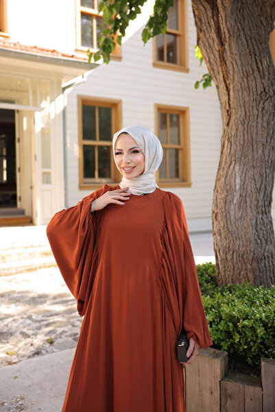 KADEEM Φόρεμα Firuze 8008 Model Κεραμιδί Χρώμα