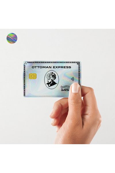 Huggy Craft Ottoman Express Card Covering Hologram Sticker Card Label (High Quality Printing)
