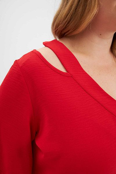 RMG Women's Rmg Plus Size Summer Short Sleeve V-Neck Dress with Shoulder Detail