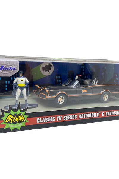 JPT Metal model 1966 Batman Batmobile with figure, black 1/32