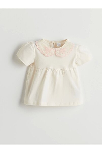 LC Waikiki Lcw Baby Beige Cotton Baby Girl Blouse and Capri Leggings 2-Pack