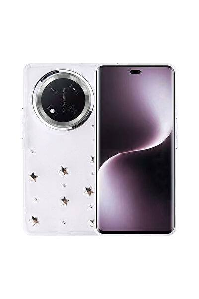 Ahlttiba حافظة متوافقة مع هاتف Honor Magic 7 Lite المحمول، غطاء عمود شفاف فضي...