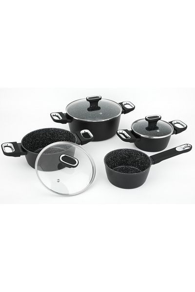 Carl Schmidt Sohn Set de vase de gătit Marburg Plus, aluminiu, negru, antiaderent