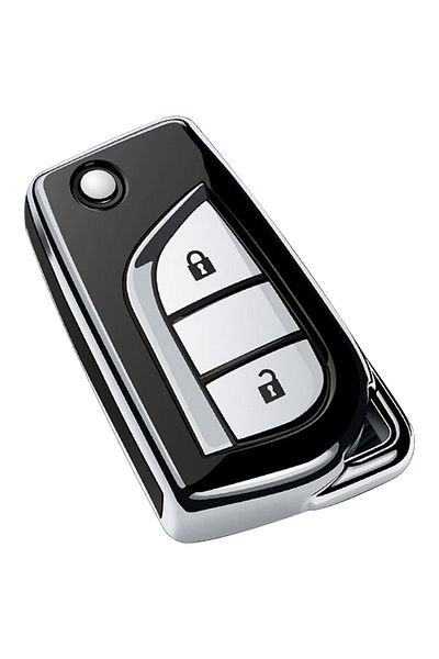 Toyota Hilux 2023 2 Button Remote Key Fob Tpu Case, Black, Durable Car Key Cover, 1 Piece