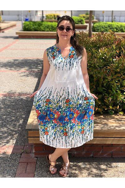 BAKTAGÖR Bohemian Dress White