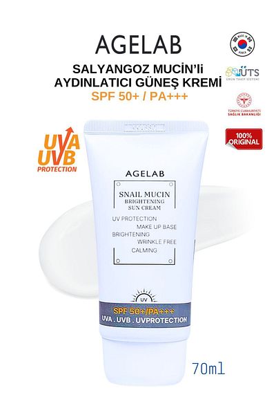 AGELAB Full Protection for Sensitive and Blemished Skin Pure Snail Sun and Care Cream Spf 50 / Pa 70ml